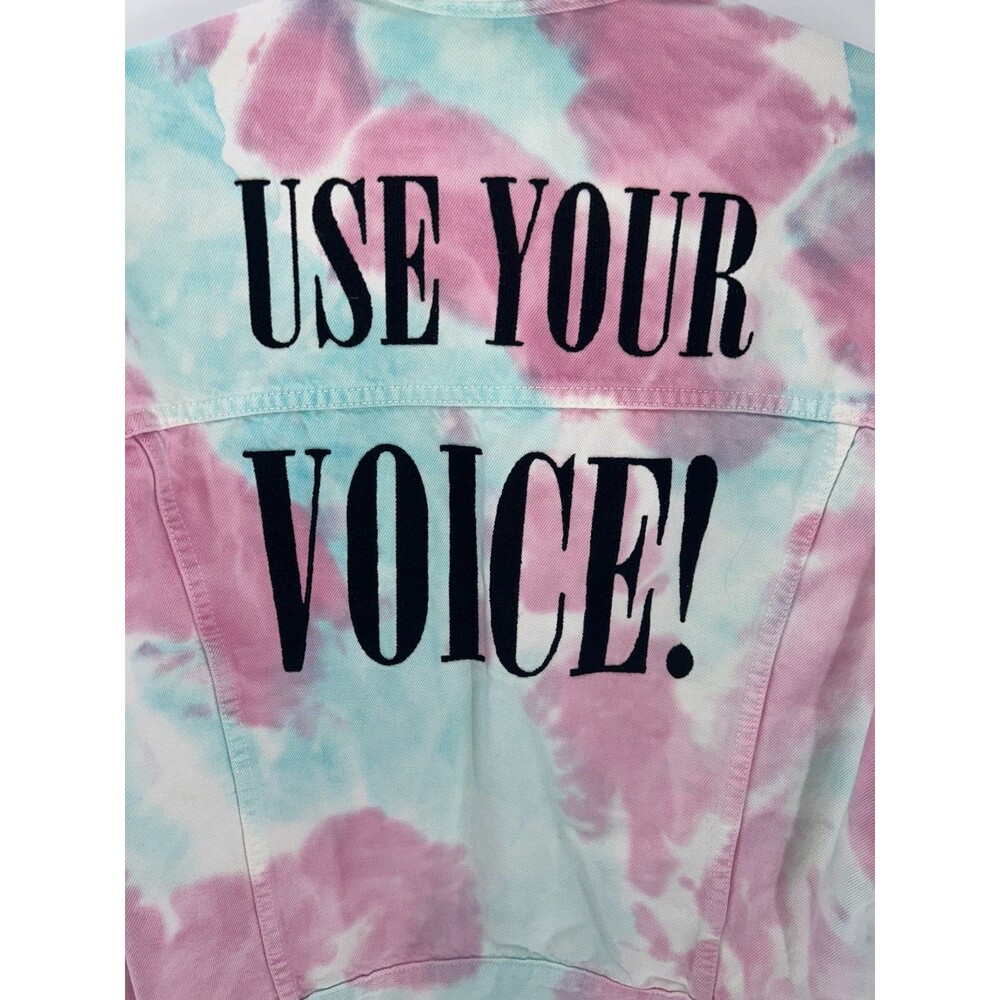Women’s Levi's Pastel Tie Dye Y2K Oversized Trucker Style Denim Jacket Size XS - Picture 7 of 9